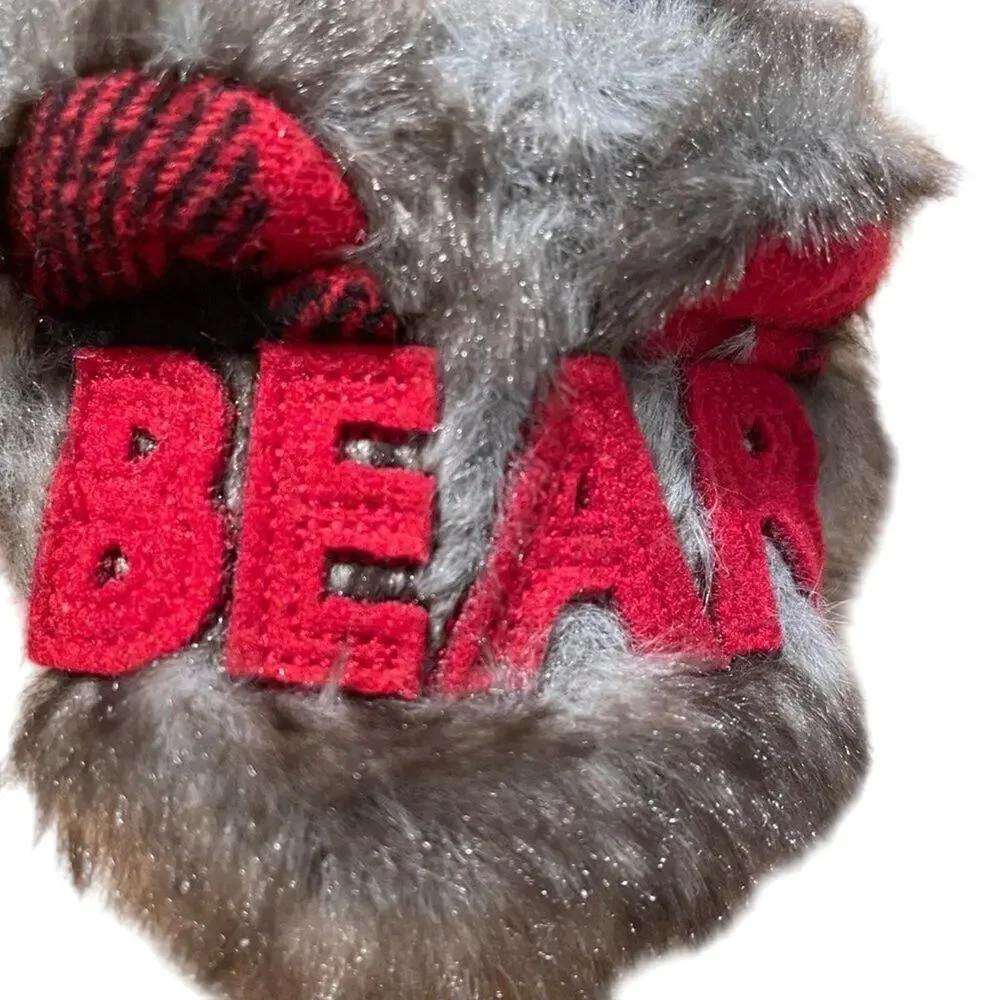 Dearfoams Baby Bear Furry Slippers Size 3-6 Months